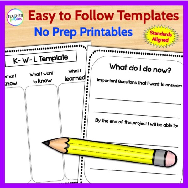 Research Writing Project No prep Graphic Organizers