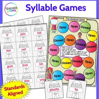 6 SYLLABLE TYPES GAMES and SYLLABLE DIVISION